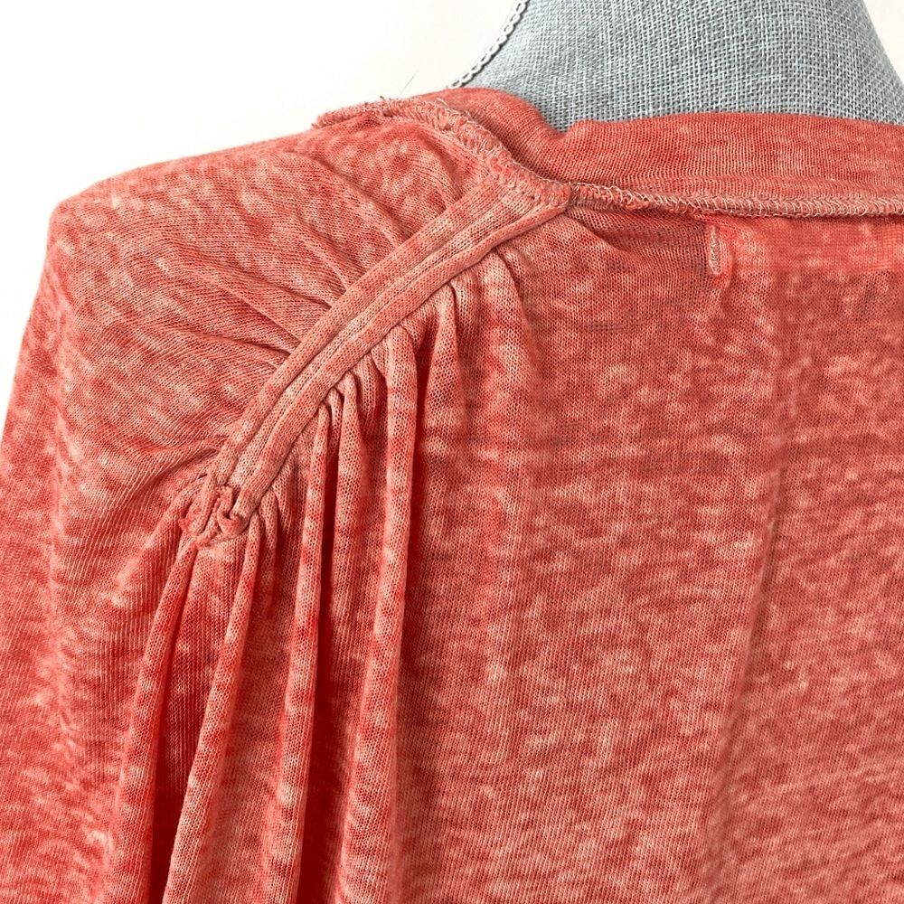 We The Free Distressed Sheer Coral Orange Short Sleeve Tee XS Lightweight Beach - Picture 5 of 9